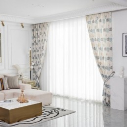 Katoenen Gordijn Op Maat Gemaakt Gordijn In Scandinavische Stijl Met Bladprint