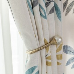 Katoenen Gordijn Op Maat Gemaakt Gordijn In Scandinavische Stijl Met Bladprint