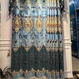 Chenille Semi-Verduisteringsgordijn Op Maat Gemaakt Gordijn Met Europees Bloemenborduurwerk Voor Woonkamer/Slaapkamer