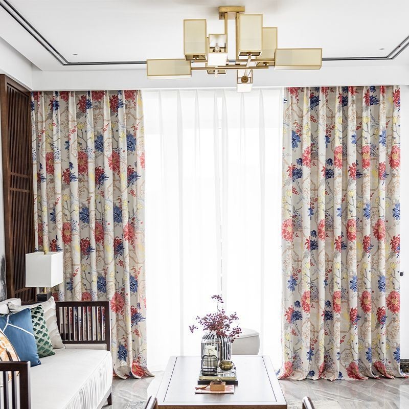 Gordijn In Scandinavische Stijl, Op Maat Gemaakt, Gordijn Met Bloemenprint Van Katoen