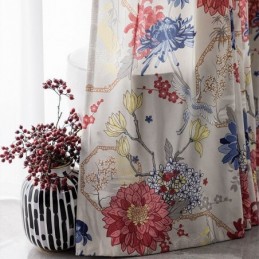 Gordijn In Scandinavische Stijl, Op Maat Gemaakt, Gordijn Met Bloemenprint Van Katoen