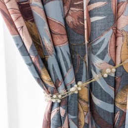 Katoenen Gordijn Op Maat Gemaakt Gordijn Met Bladmotief In Amerikaanse Stijl