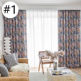 Katoenen Gordijn Op Maat Gemaakt Gordijn Met Bladmotief In Amerikaanse Stijl