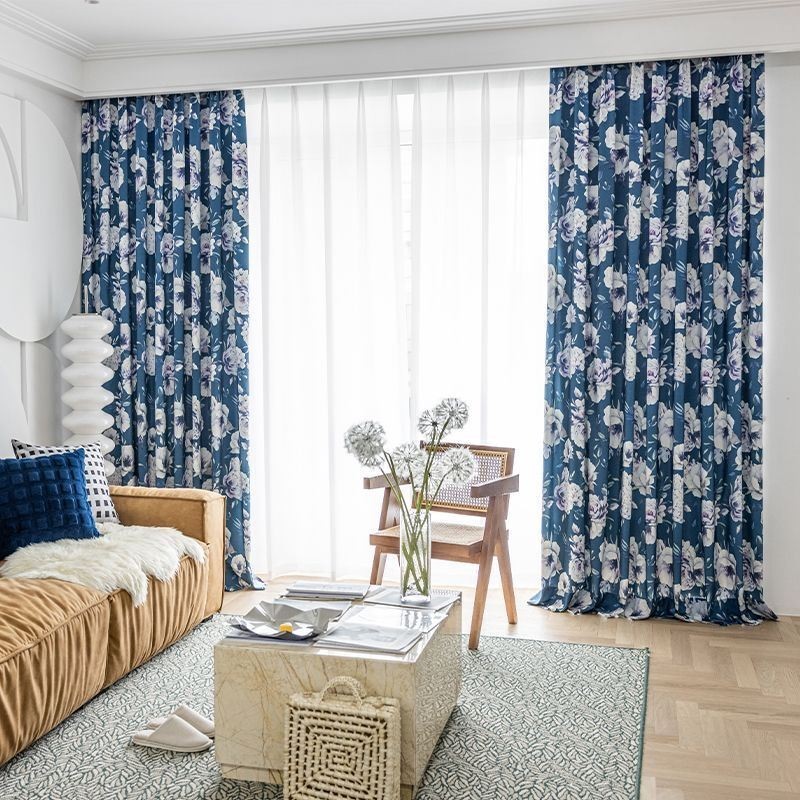 Gordijn Met Bloemenprint, Op Maat Gemaakt, Nordic Stijl, Katoen