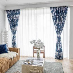 Gordijn Met Bloemenprint, Op Maat Gemaakt, Nordic Stijl, Katoen