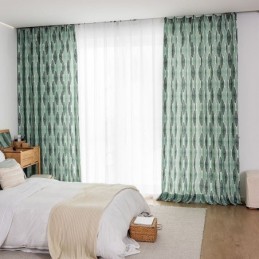 Blad Bedrukt Gordijn Op...