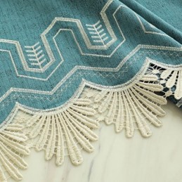 Chenille Semi-Verduisterende Gordijnen Chinese Stijl Bergen Borduurwerk Woonkamer Slaapkamer