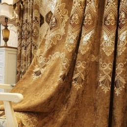 Chenillegordijn Op Maat Gemaakt Gordijn Met Europees Bloemenborduurwerk Voor Woonkamer/Slaapkamer