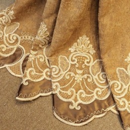 Chenillegordijn Op Maat Gemaakt Gordijn Met Europees Bloemenborduurwerk Voor Woonkamer/Slaapkamer