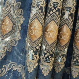 Chenillegordijn Op Maat Gemaakt Gordijn Met Europees Bloemenborduurwerk Voor Woonkamer/Slaapkamer