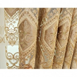 Chenille Semi-Verduisteringsgordijn Op Maat Gemaakt Gordijn Europees Bloemenborduurwerk Woonkamer Slaapkamer