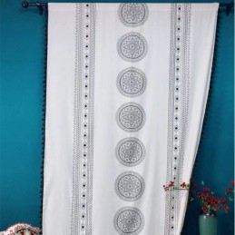 Bedrukt Linnen Gordijn Op...