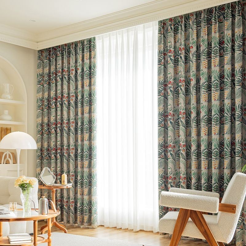 Katoenen Gordijn Op Maat Gemaakt Gordijn Amerikaanse Stijl Plantenprint