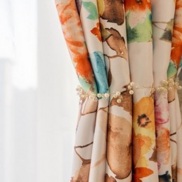 Gordijn Op Maat Gemaakt Gordijn Met Plantenprint In Amerikaanse Stijl