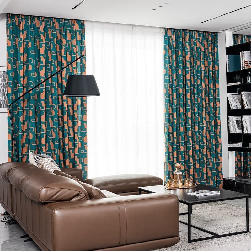 Katoenen Gordijn Op Maat Gemaakt Gordijn Kitten Bedrukt Nordic Stijl