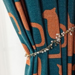 Katoenen Gordijn Op Maat Gemaakt Gordijn Kitten Bedrukt Nordic Stijl