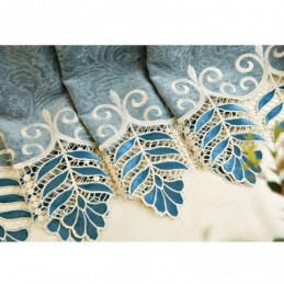 Chenille Semi-Verduisterende Gordijnen In Europese Stijl Met Bloemenborduurwerk Voor De Woonkamer En Slaapkamer