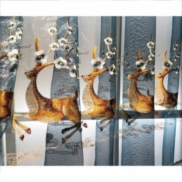 Nordic Chenille Gordijnen Reebruin Borduurwerk Semi Verduisterend Voor Woonkamer Slaapkamer