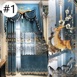 Nordic Chenille Gordijnen Reebruin Borduurwerk Semi Verduisterend Voor Woonkamer Slaapkamer