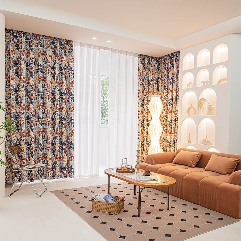 Nordic Stijl Katoenen Gordijn Op Maat Gemaakt Gordijn Blad Bedrukt