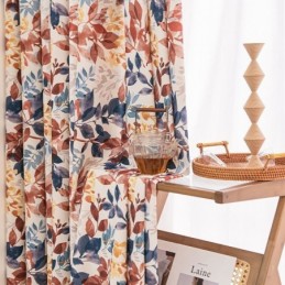 Nordic Stijl Katoenen Gordijn Op Maat Gemaakt Gordijn Blad Bedrukt