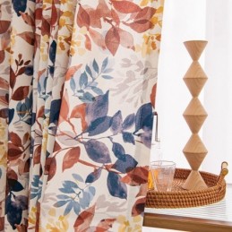 Nordic Stijl Katoenen Gordijn Op Maat Gemaakt Gordijn Blad Bedrukt