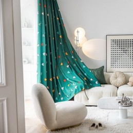 Katoenen Gordijn Op Maat Gemaakt Gordijn In Scandinavische Stijl Met Hartprint