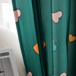 Katoenen Gordijn Op Maat Gemaakt Gordijn In Scandinavische Stijl Met Hartprint