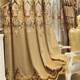 Chenille Semi-Verduisteringsgordijn Op Maat Gemaakt Gordijn Europees Bloemenborduurwerk Woonkamer Slaapkamer Raam