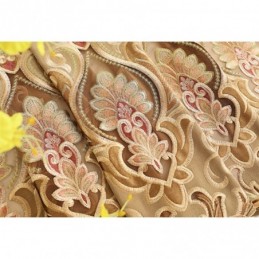 Chenille Semi-Verduisteringsgordijn Op Maat Gemaakt Gordijn Europees Bloemenborduurwerk Woonkamer Slaapkamer Raam