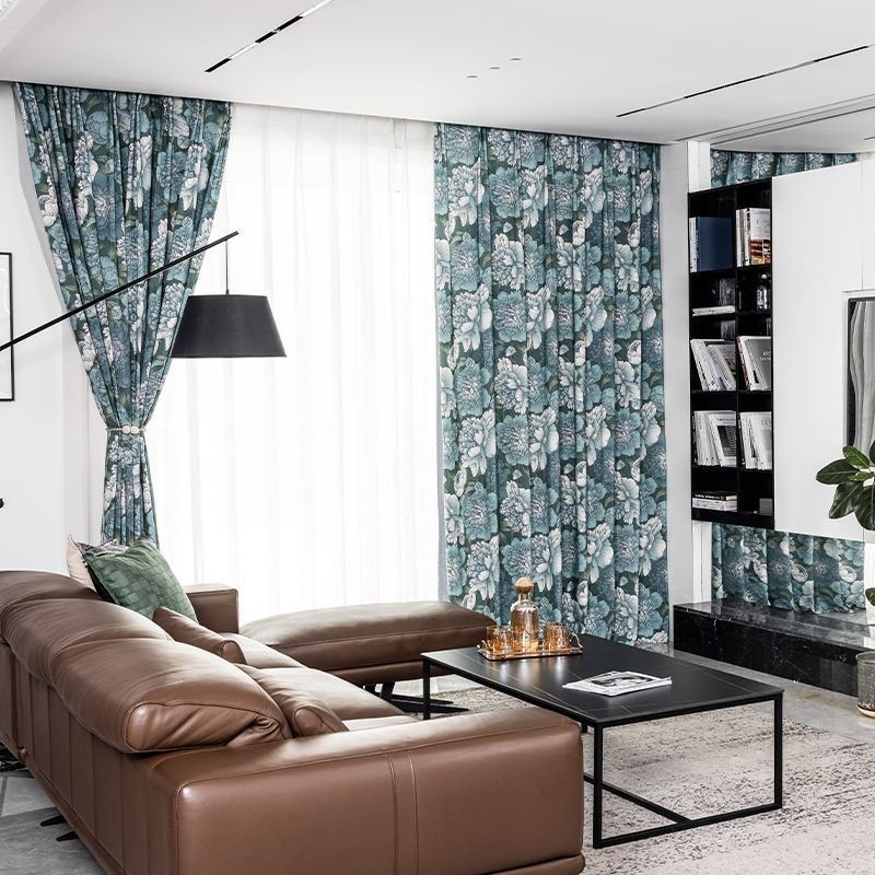 Katoenen Gordijn Op Maat Gemaakt Gordijn Met Bloemenprint In Scandinavische Stijl