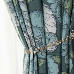 Katoenen Gordijn Op Maat Gemaakt Gordijn Met Bloemenprint In Scandinavische Stijl