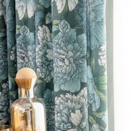 Katoenen Gordijn Op Maat Gemaakt Gordijn Met Bloemenprint In Scandinavische Stijl