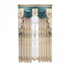 Chenille Semi-Verduisteringsgordijn Op Maat Gemaakt Gordijn Europees Bloemenborduurwerk Voor Woonkamer En Slaapkamer