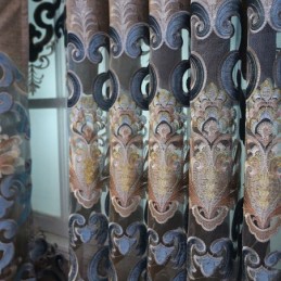 Ingni Semi-Verduisteringsgordijn Op Maat Gemaakt Gordijn Met Europees Bloemenborduurwerk Voor De Woonkamer