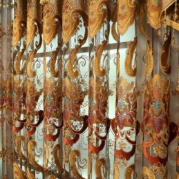 Halfverduisterend Gordijn Op Maat Gemaakt Gordijn Europees Bloemenborduurwerk Woonkamer Slaapkamer