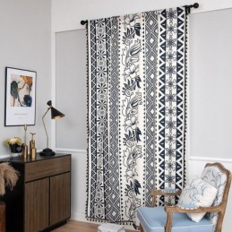 Linnen Gordijn Met Bloemenprint, Op Maat Gemaakt, In Scandinavische Stijl Voor Woonkamer/Slaapkamer