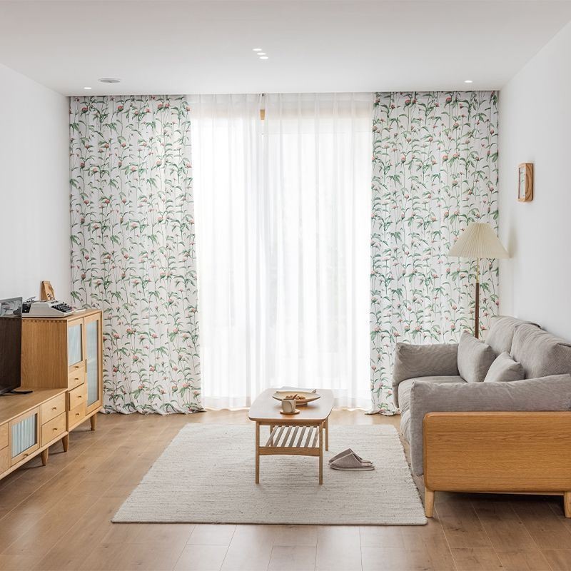 Nordic Stijl Gordijn Op Maat Gemaakt Gordijn Plant Bedrukt Polyester