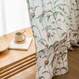 Nordic Stijl Gordijn Op Maat Gemaakt Gordijn Plant Bedrukt Polyester