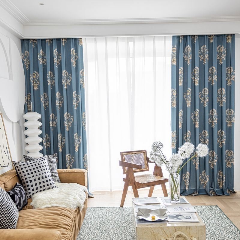 Katoenen Gordijn Op Maat Gemaakt Gordijn Europees Bloemenprint Stijl