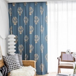 Katoenen Gordijn Op Maat Gemaakt Gordijn Europees Bloemenprint Stijl