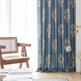 Katoenen Gordijn Op Maat Gemaakt Gordijn Europees Bloemenprint Stijl