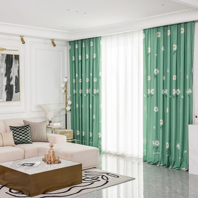 Katoenen Gordijn Op Maat Gemaakt Gordijn In Scandinavische Stijl Met Bloemenprint