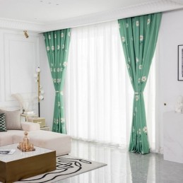 Katoenen Gordijn Op Maat Gemaakt Gordijn In Scandinavische Stijl Met Bloemenprint