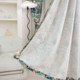 Amerikaanse Stijl Katoenen Gordijn Op Maat Gemaakt Gordijn Met Plantenprint