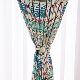 Amerikaanse Stijl Katoenen Gordijn Op Maat Gemaakt Gordijn Met Plantenprint