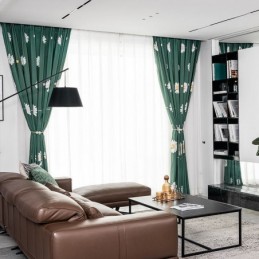 Katoenen Gordijn Op Maat Gemaakt Gordijn Met Bloemenprint In Scandinavische Stijl