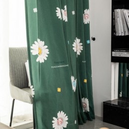 Katoenen Gordijn Op Maat Gemaakt Gordijn Met Bloemenprint In Scandinavische Stijl
