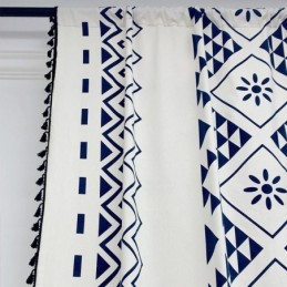 Nordic Stijl Linnen Gordijnen Geometrisch Bedrukt Voor Woonkamer Slaapkamer