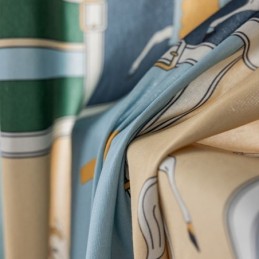 Katoenen Gordijnen Kinderstijl Wit Paard Bedrukt